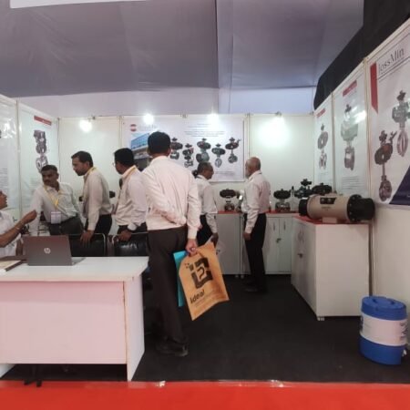 JossMin stall at 13th Ankleshwar Industrial Expo 2023 — industrial valve and automation display