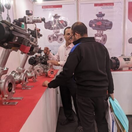 JossMin stall at 13th Ankleshwar Industrial Expo 2023 — industrial valve and automation display