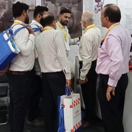 JossMin stall at 3rd Dahej Industrial Expo 2023 — ball valves and automation systems on display