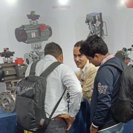 JossMin exhibiting electro-pneumatic ball valves and butterfly valves at Chemtech 2024, Goregaon