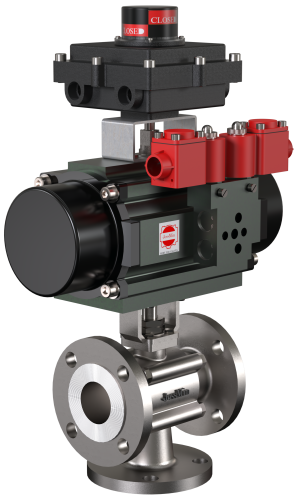 JossMin's Three Way Ball Valve with Electro Penumatic Automations