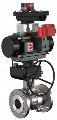 JossMin’s Ball Valve with Electro Pneumatic Automations JossMin's Two Way Ball Valve with Manual Gearbox, Pneumatic Rotary Actuator, Solenoid Valve and Valve Position Indicator in Dual Color