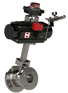 Electropneumatic Flush Bottom Valve with inclined bonnet and Ball obturator, AFR, Solenoid, Position Indicator manufactured by JossMin